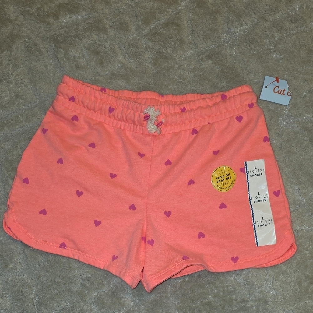 (J27) Cat & Jack Pink Heart Shorts (Girls 10-12)